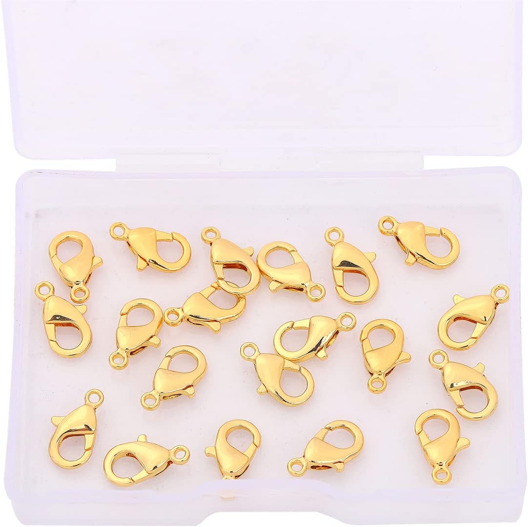 18K Gold Plated Lobster Clasps Non Tarnish 12mm 20pcs for Jewelry Making Findings - Image 5