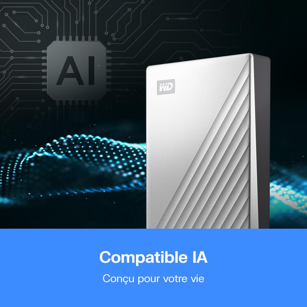 WD 4To My Passport Ultra pour Mac Disque Dur Externe Portable, Parfait pour sauvegarde et stockage, Prêt pour Mac, Format compact Sauvegarde et protection par mot de passe, Boîtier métallique épuré
