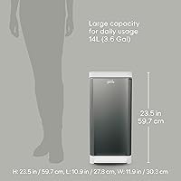 Vista 11 de Contenedor de compost de cocina, de acero inoxidable plateado, grande, 3.6 galones, compostaje sin olor para interiores, manos libres, piezas