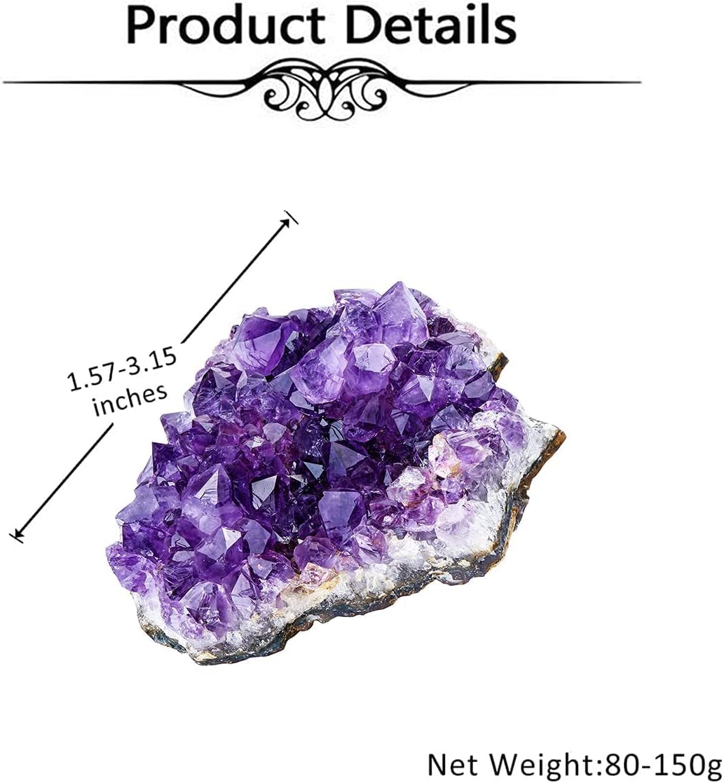 Top Plaza Natural Amethyst Geode Cave Healing Crystal Stones Rock Cluster Druzy Witchcraft Raw Amethyst Gemstone Specimen (0.18-0.33 Pound) - Image 5