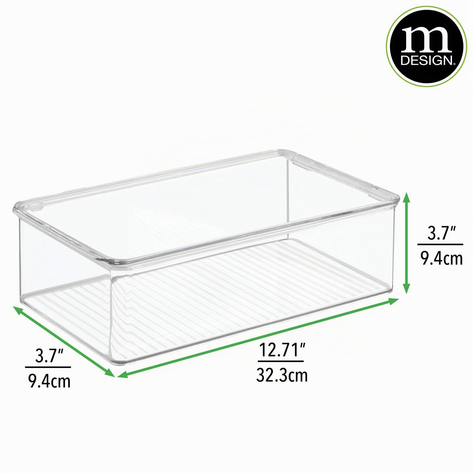 mDesign 4er-Set Kühlschrankbox – Kühlschrank Vorratsdose mit Deckel – lebensmittelechte Aufbewahrungsbox aus Kunststoff für Küche und Speisekammer – durchsichtig