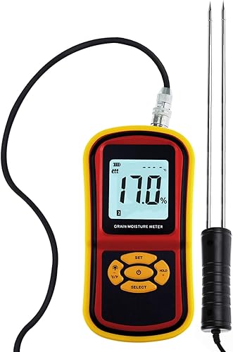 Medidor de humedad de grano digital portátil, analizador compacto de alta calidad de trigo de maíz de arroz - Rango 5  30%, temperatura -14  140  F