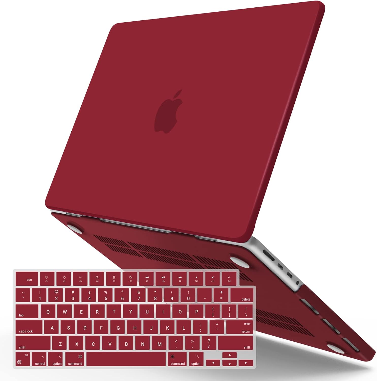 IBENZER Compatible with New 2024 2023 MacBook Pro 16 Inch Case M3 A2991 M2 A2780 M1 A2485 Pro Max, Hard Shell Case with Keyboard Cover for Mac Pro 16(2024-2021), Wine Red, T16X-WR+1 For Macbook Pro 16" - A2991 A2780 A2485 Wine Red