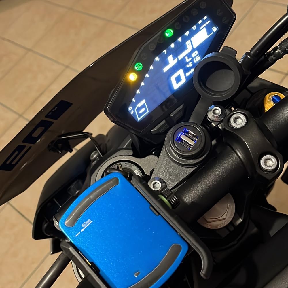 12V Adaptateur convertisseur de Prise de Chargeur de Batterie Double USB pour Moto Yamaha MT07 MT09 MT-07 MT-09 FZ-07 FZ-09 XSR700 XSR900 Tracer XSR 700 900 ABS SP GT