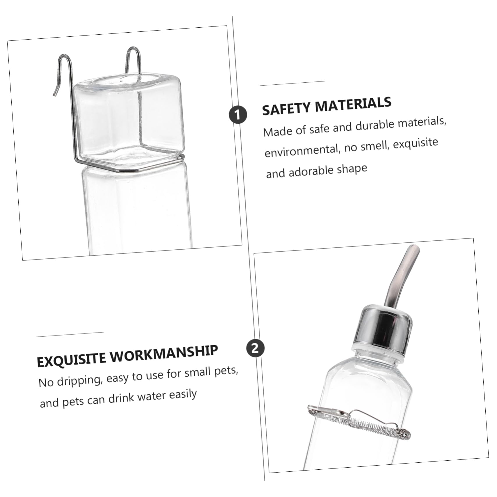 DOITOOL 6piezas Botella De Agua Colgante para Bebedero Automático para Conejos y Hámsteres Dispensador De Agua Antigoteo Accesorio De Cuidado Animal