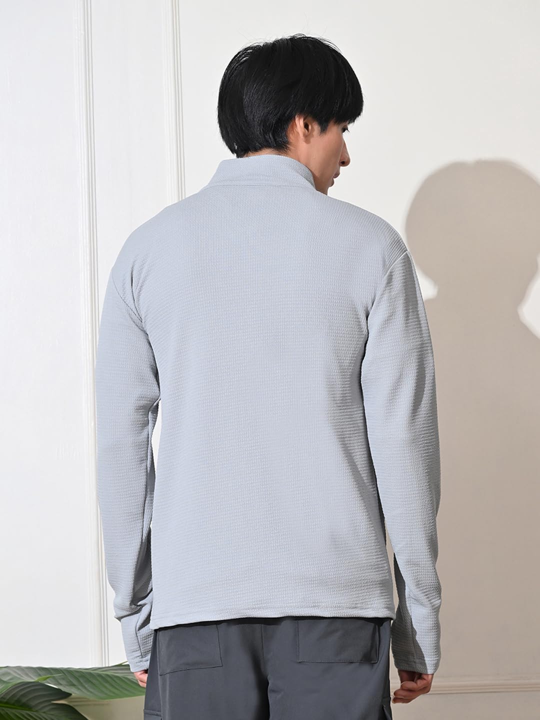 FITINC Sunscreen Jacket with Thumb Hole & Coolrush Technology - Polyester Jacket for Men, Light Grey, Large 1