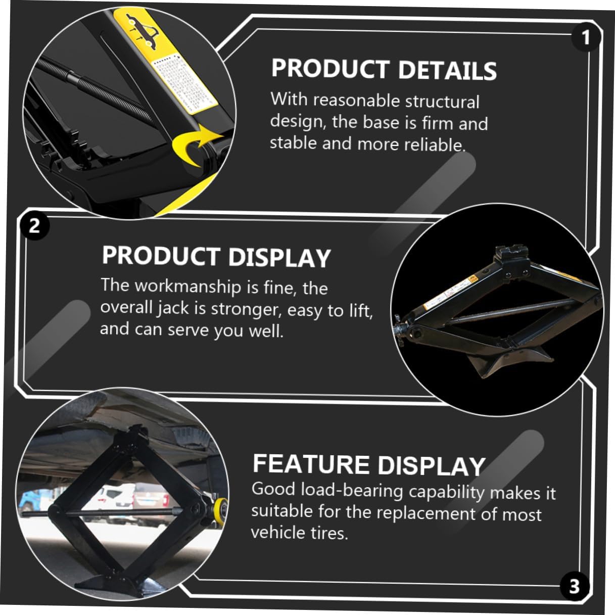 Alipis 5 Ton Car Scissor Jack with Hand Crank Auto Tire Repair Jack Portable Vehicle Lift Tool for Cars and Suvs Random Color