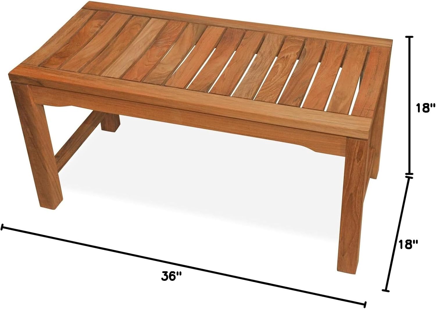 Teak Backless Bench Rosemont Collection 36 inches, Wooden Bench for Outdoors, Patio or Garden