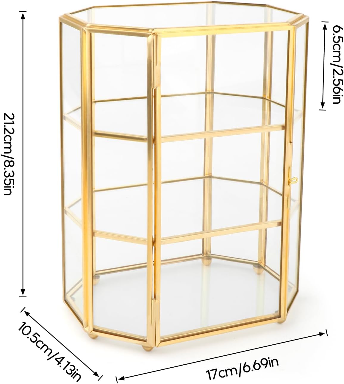 Glass Geometric Jewelry Box Keepsake Trinket Box Case for Display Rings Earrings