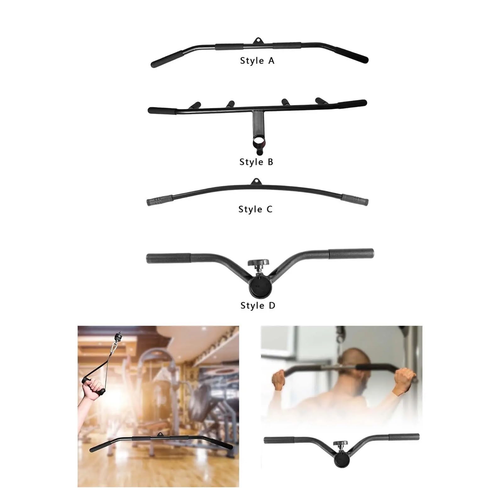 Barra De Dominadas Barra desplegable Lateral for máquina con Sistema de polea de Cable for Gimnasio, Entrenamiento en casa para Dominadas(Style C)