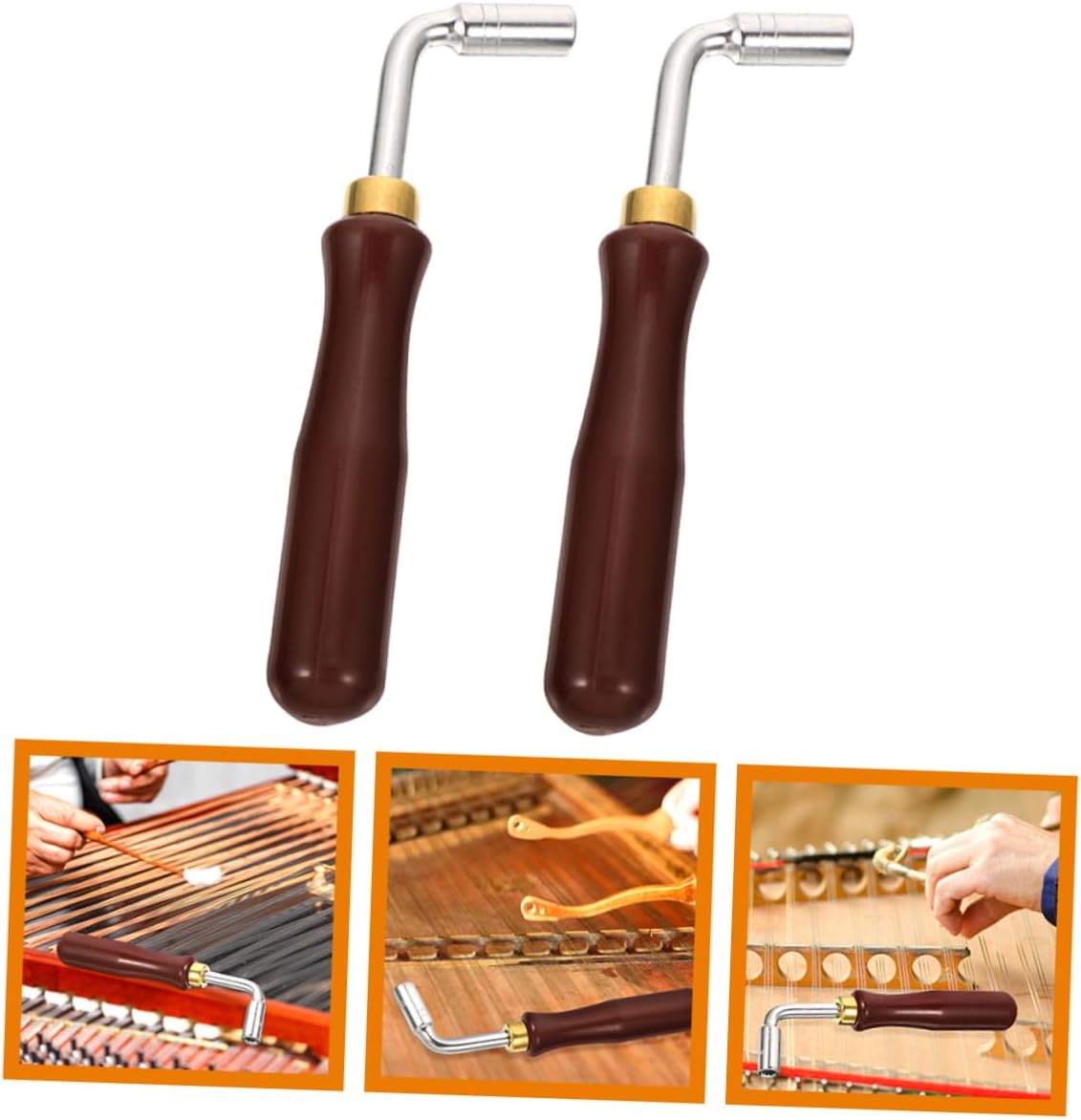 Kisangel 2Pcs Professional Dulcimer Tuning Wrenches Lightweight Compact Instrument Tuning Tools Essential for Quick Adjustments Enhanced Playing Experience Versatile for Various