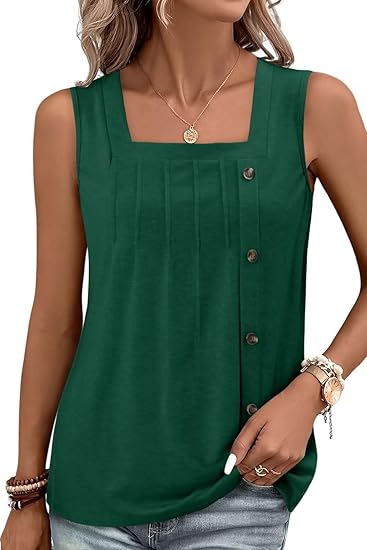 KISSMODA Womens Boho Tops for Summer Sleeveless Tanks Loose Fit Casual Blouse Daily Shirts for Leggings (S-3XL)