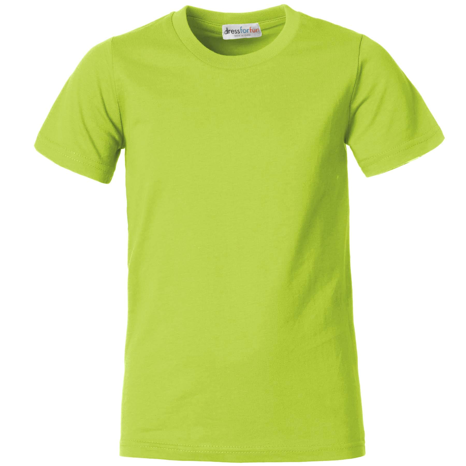 dressforfun 901032 Kinder T-Shirt, Basic Shirt mit Rundhalsausschnitt, Baumwolle - Diverse Farben und Größen -