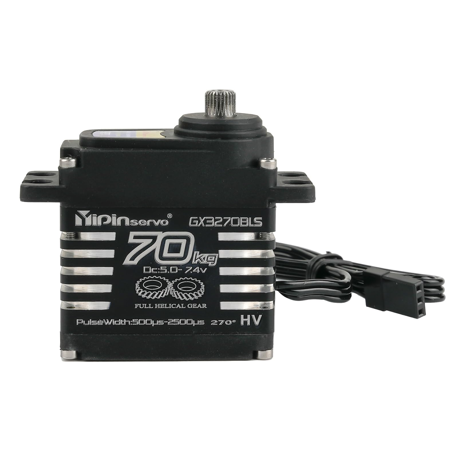 Motore Servo Brushless ad Alto Coppia 70KG, Impermeabile IP68, 6,0-8,4V per Auto RC Crawler 1/10 1/8 (270 Gradi)