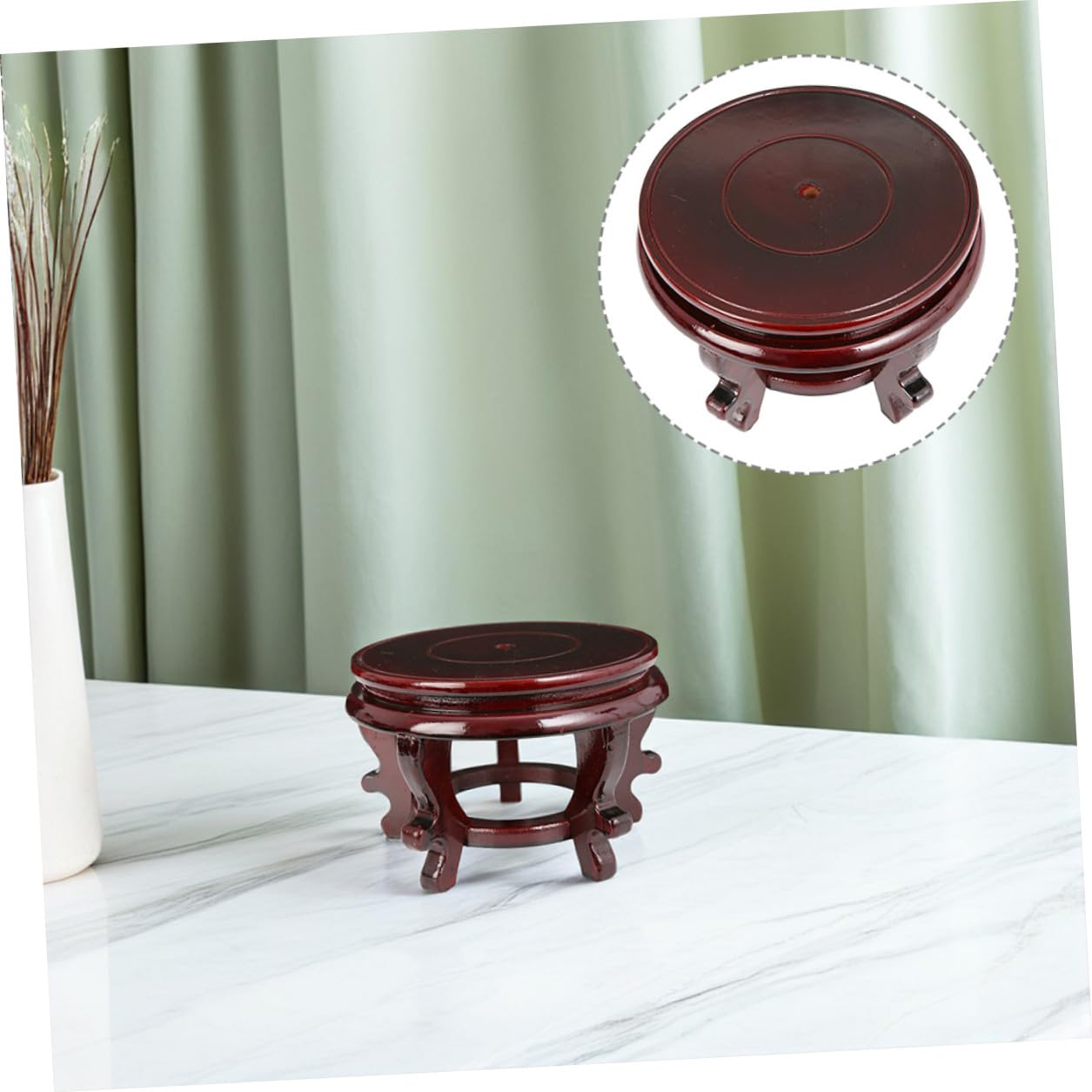 SHINEOFI Soporte Redondo y Protección de Superficies de Madera Base Resistente Capacidad de Carga 35kg para de Interior y Exterior para Macetas
