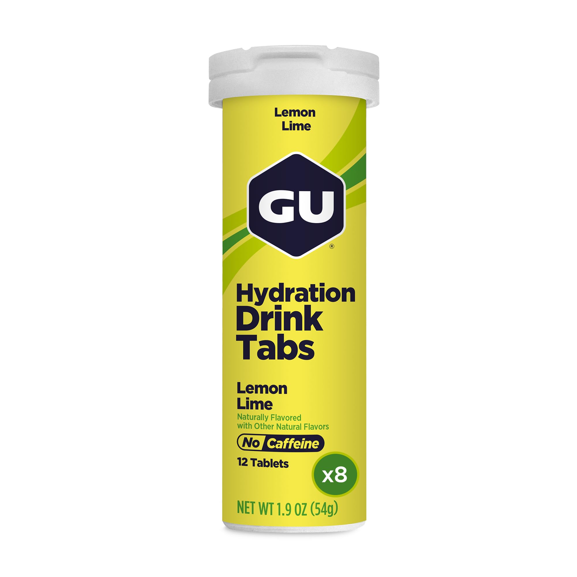 GU Brew Hydration Drink Tabs (Elektrolyt-Brausetabletten), Lemon Lime (Zitrone-Limette), 8 Stück