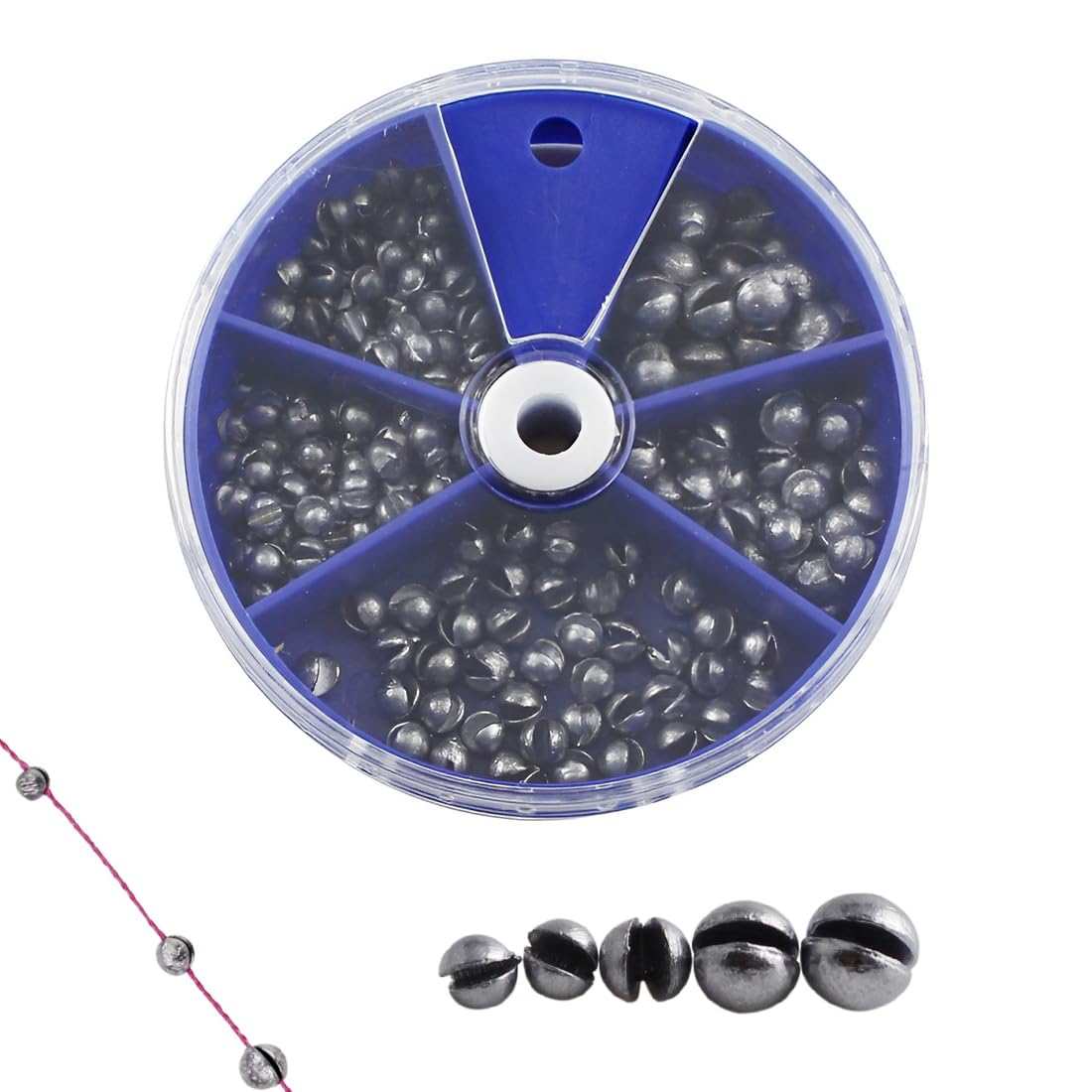 40 Pezzi Piombi Da Pesca - 10 Misure Diverse Da 3.5g A 50g, Con Scatola Di Immagazzinaggio - Foto 9