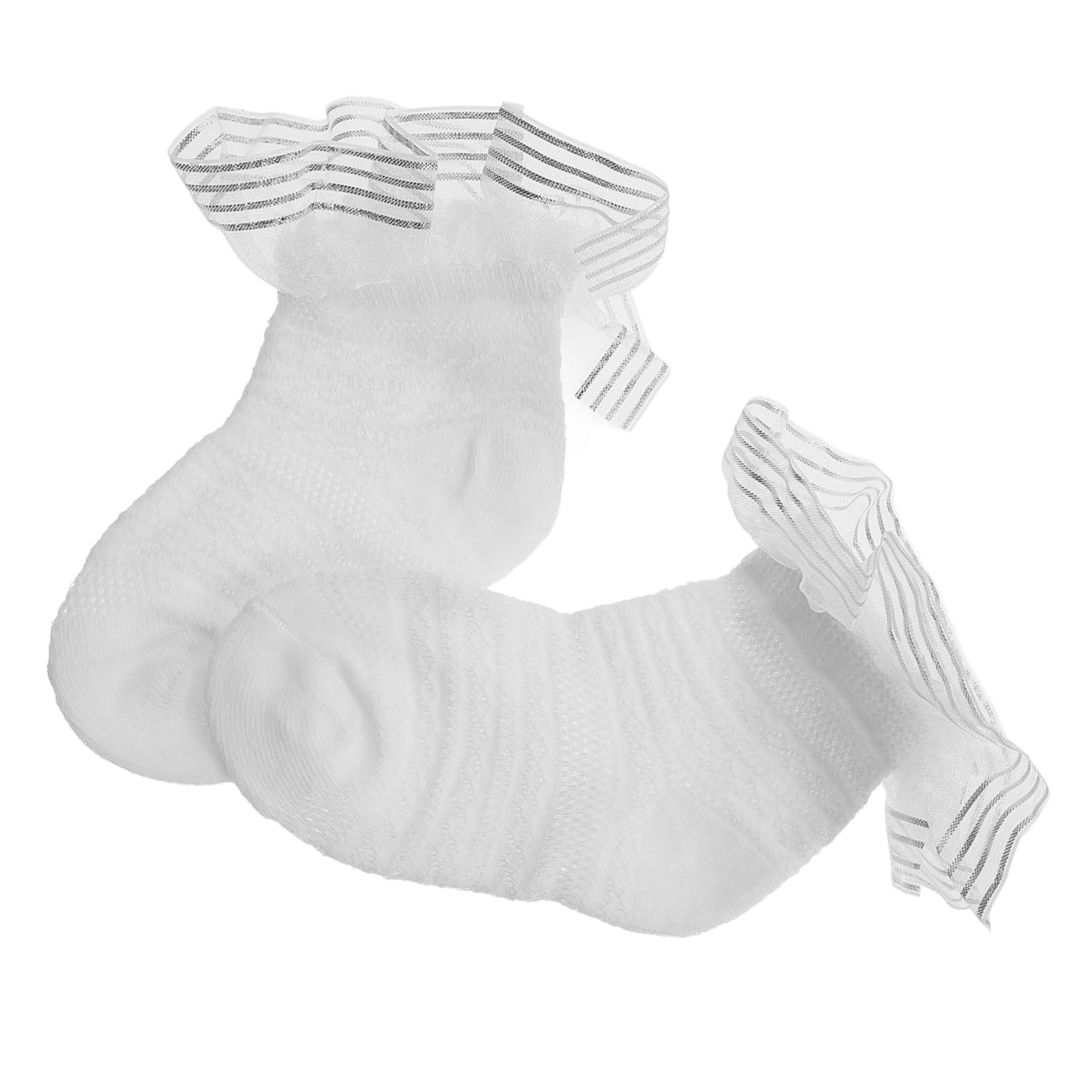 JEWEDECO Infant White Lace Socks Soft Cotton Baby Dance Performance Girls Toddler Socks