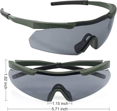 Miniatura 8 de xaegistac - Lentes tácticos para exteriores, unisex, con tres lentes intercambiables