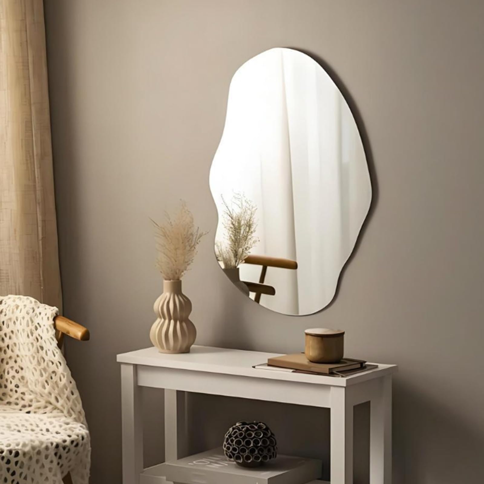 Miroir asymétrique suspendu vertical horizontal pour miroir salon moderne