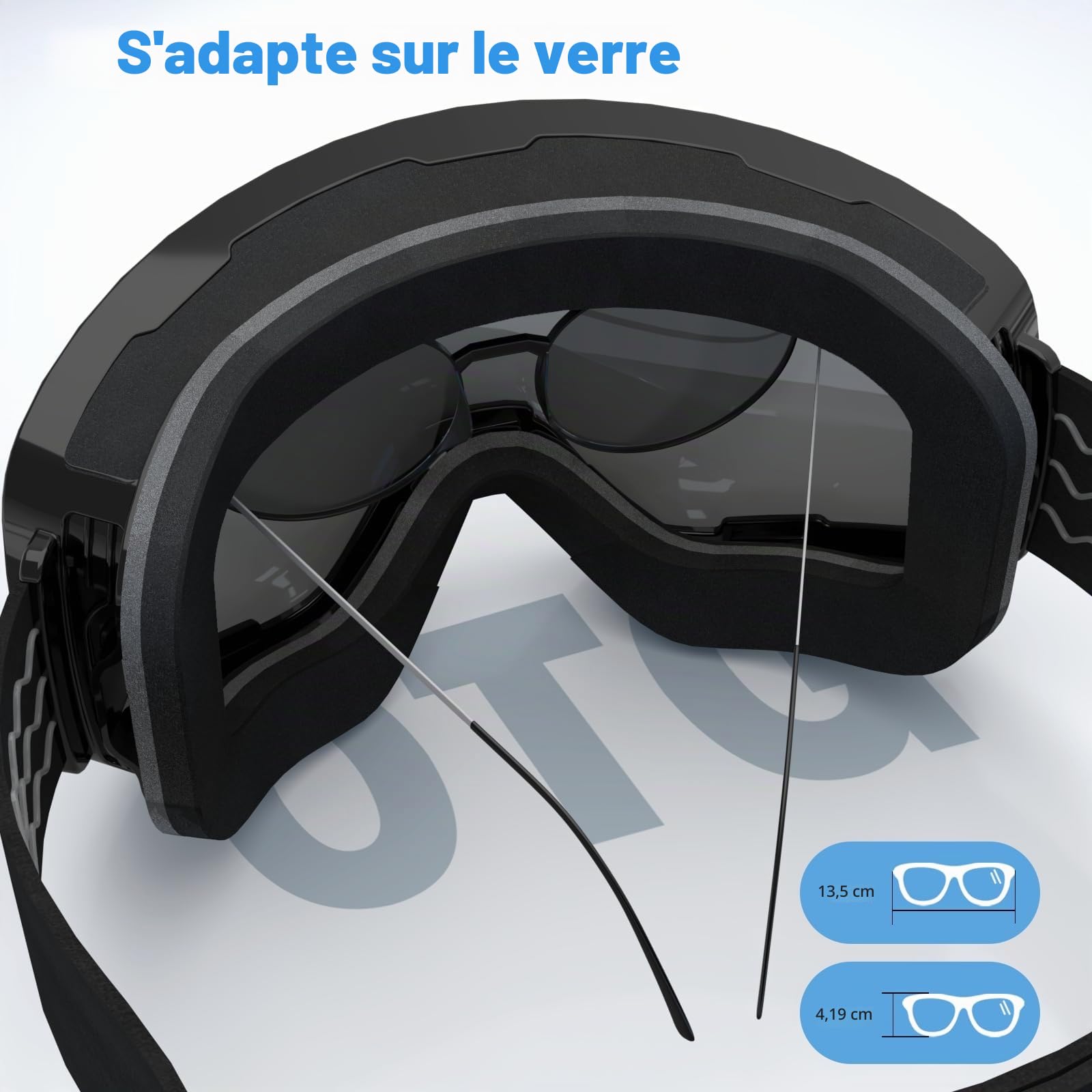 Masque de Ski YH212 avec Magnétique Lentille Interchangeable | Lunettes de Ski OTG pour Unisexes Ajustables Anti-UV Coupe-Vent Anti Buée Lunettes de Snowboard pour Sports Hiver