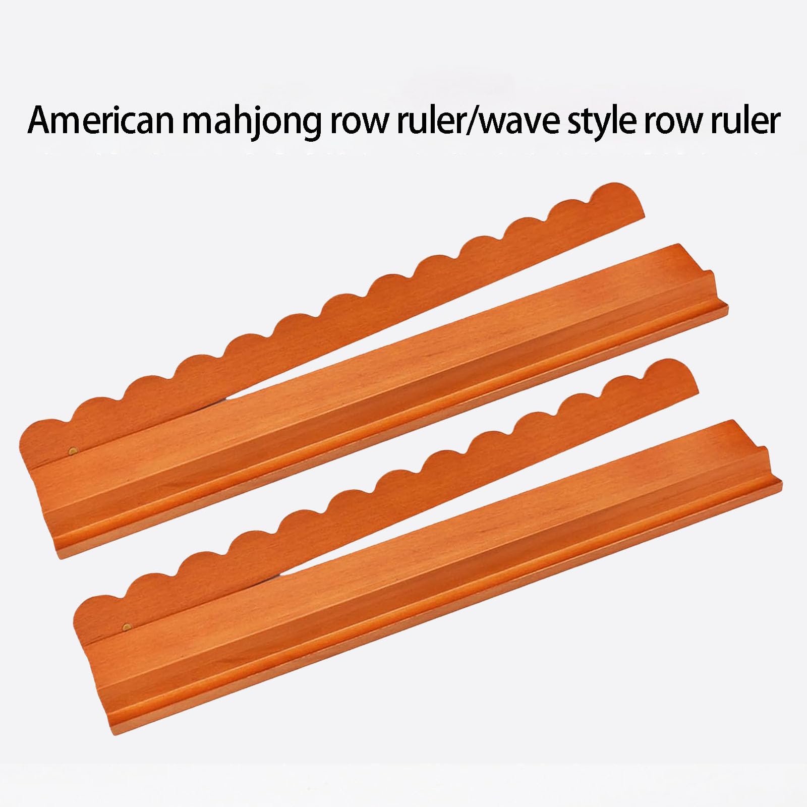 Holz Mahjong Ständer mit Drücker und gewelltem Design, 17-Zoll Fliesenhalter für America Spielzubehör, Holzfliesenhalter
