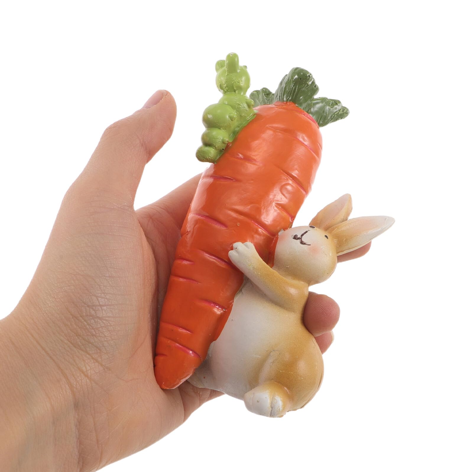 SOIMISS Set 3 Statuine Pasquali in Resina a Forma di Coniglietto con Carota, Decorazioni Primaverili Compatte per Mensola e Centrotavola, Ornamenti Resistenti per Casa e Festa di Pasqua