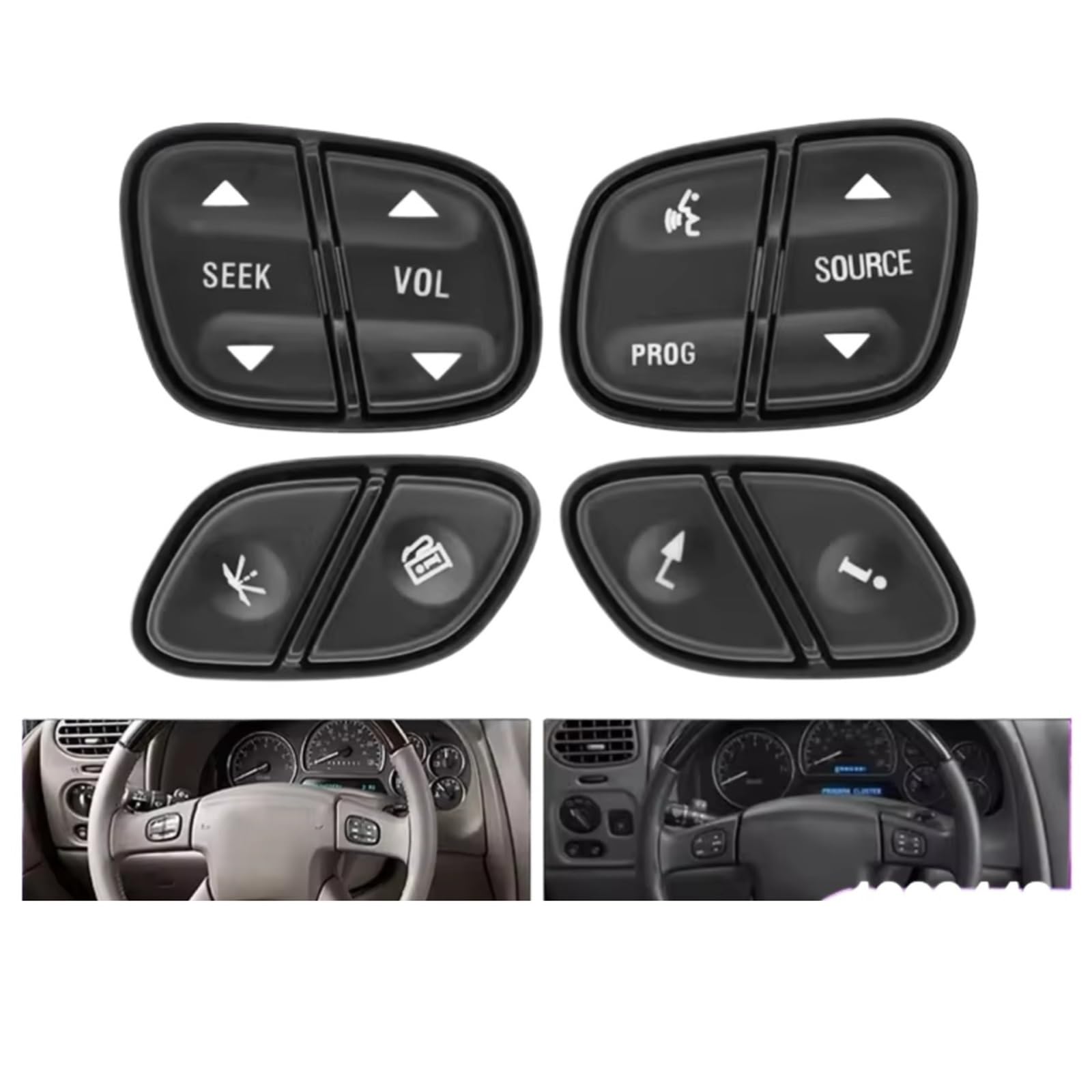 Compatible Con Buick Para Rainier 2004-2007 Interruptor De Audio Para Volante De Coche Control De Crucero De Volumen Inalámbrico OEM 21997739 Botón Volante Automóvil