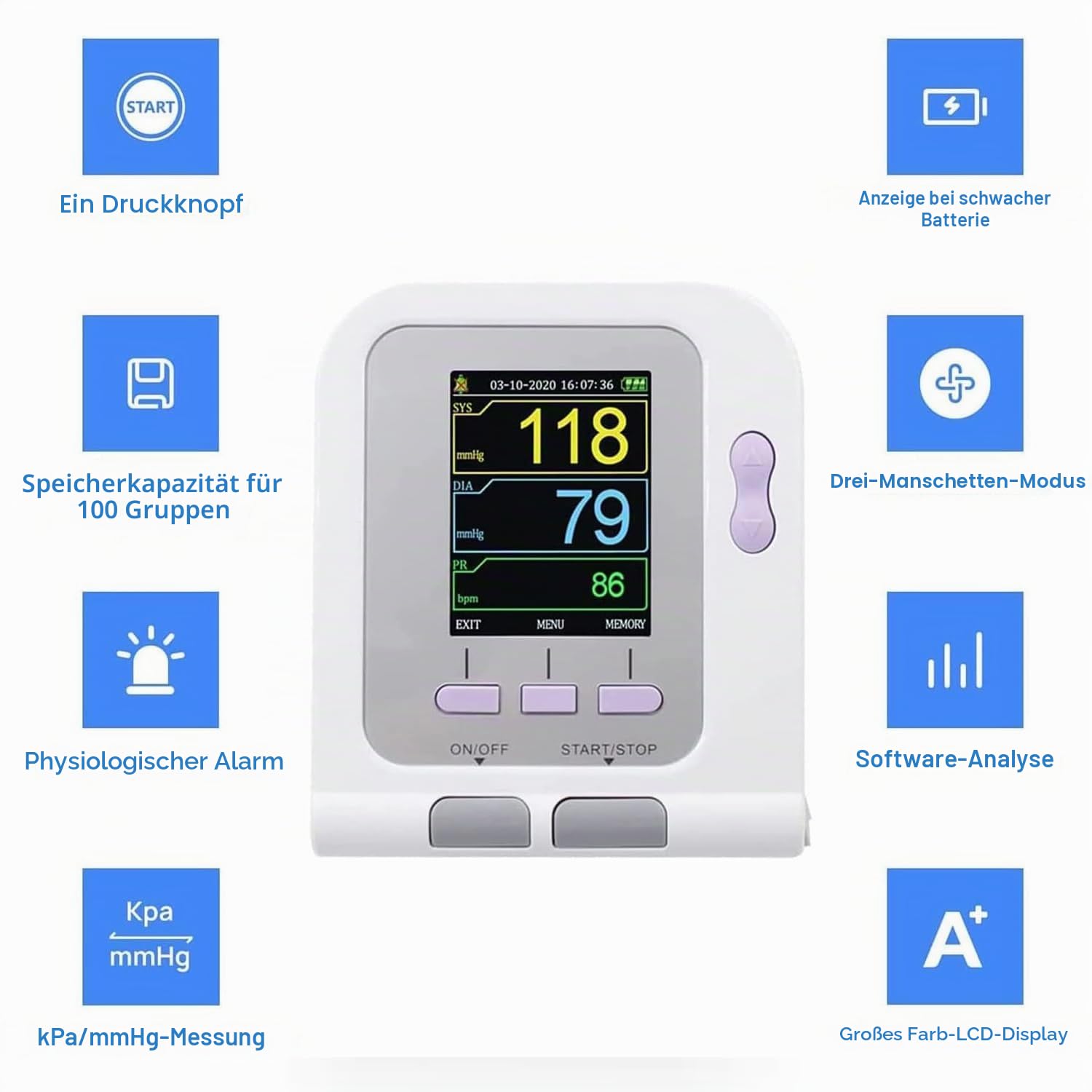 Blutdruckmessgerät Für Haustiere, Veterinärsphygmomanometer Mit 3 Manschetten, Automatische Blutdruckmessung, LCD-Digitalanzeige, Für Katze, Hund, Elefant, Tierpflege
