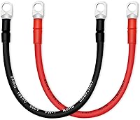 Vista 21 de Cables de batería de 4 AWG con terminales de cobre de 5/16 pulgadas (2 piezas de 1 pie).