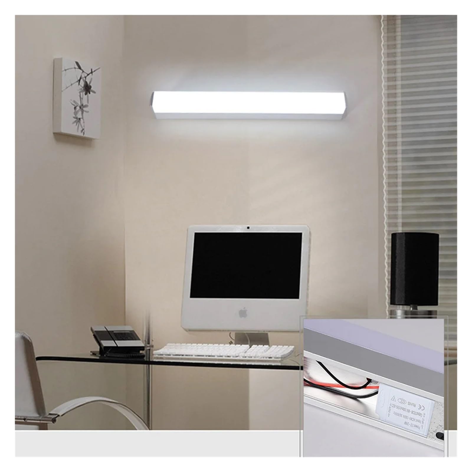 Lampada da parete a LED da 12 W, 16 W, 22 W, for bagno, interni, strisce lunghe, luce da specchio, bianco caldo/freddo for l'arredamento della casa Flessibile(Warm White 2700K,22W 550MM)