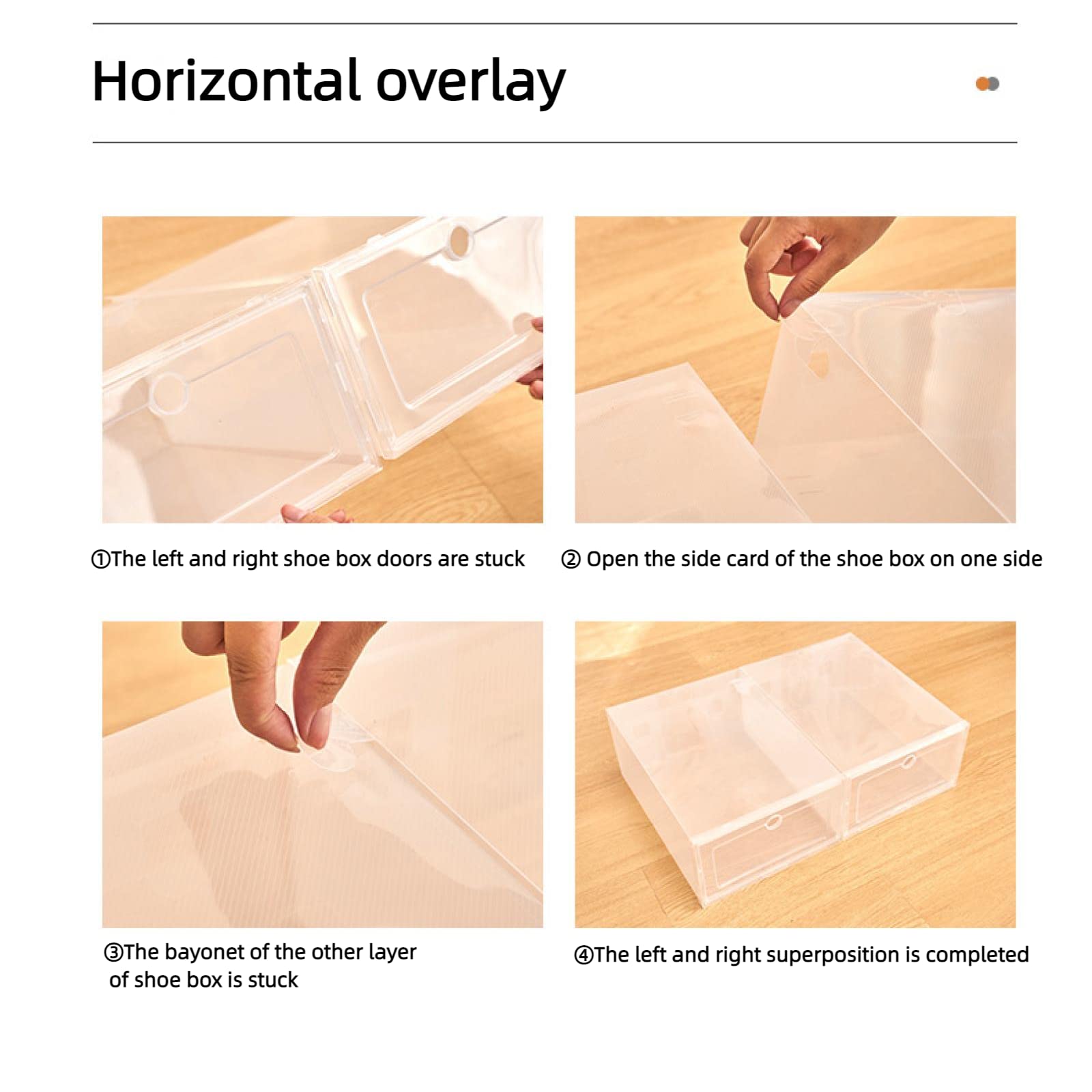 OWKAY Scatola per scarpe in plastica trasparente Cassetto per la casa Scatola per scarpe per uomo e donna Dormitorio Scarpiera Scarpiera Display per scarpe 33x24x14CM 4 pezzi