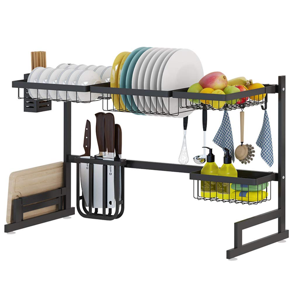 Tyuhduyur Kitchen Over Sink Dish Drainer Rack, Multi-Function Utensils Storage Shelf, Fruit And Vegetable Basket, With Cutting Boards Holder/Utensil Holder/85 * 32 * 52Cm (85 * 32 * 52Cm) ()