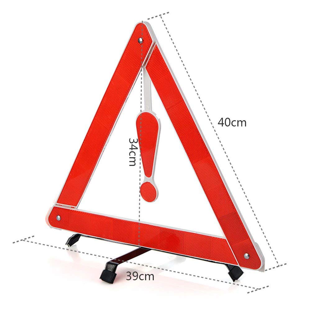 Marco de advertencia triangular, reflector triangular, universal de emergencia para coche, camión, furgoneta (paquete de 10)