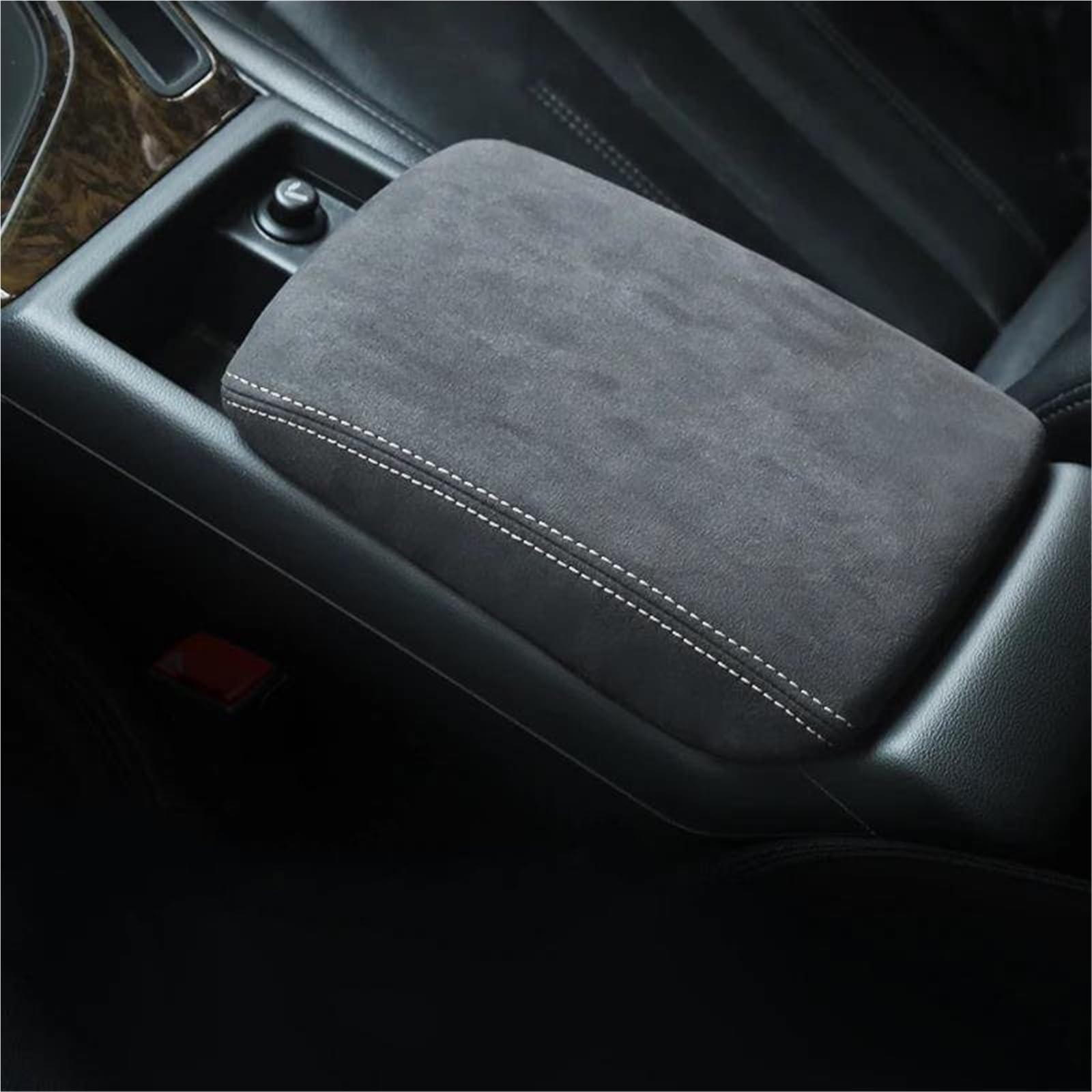 Car Center Armrest Box Cover Tray Box Bracket For Q3 F3 For Sportback 2019 2020 2021 2022 2023 2024(Suede-white)