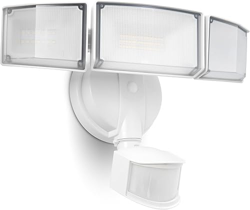 UME Luces de seguridad LED de 49W 4500LM Luz con sensor de movimiento al aire libre, luz diurna de 5000 K, IP65 impermeable, del atardecer al UME Luces de seguridad LED de 49W 4500LM Luz con sensor de movimiento al aire libre, luz diurna de 5000 K, IP65 impermeable, del atardecer al