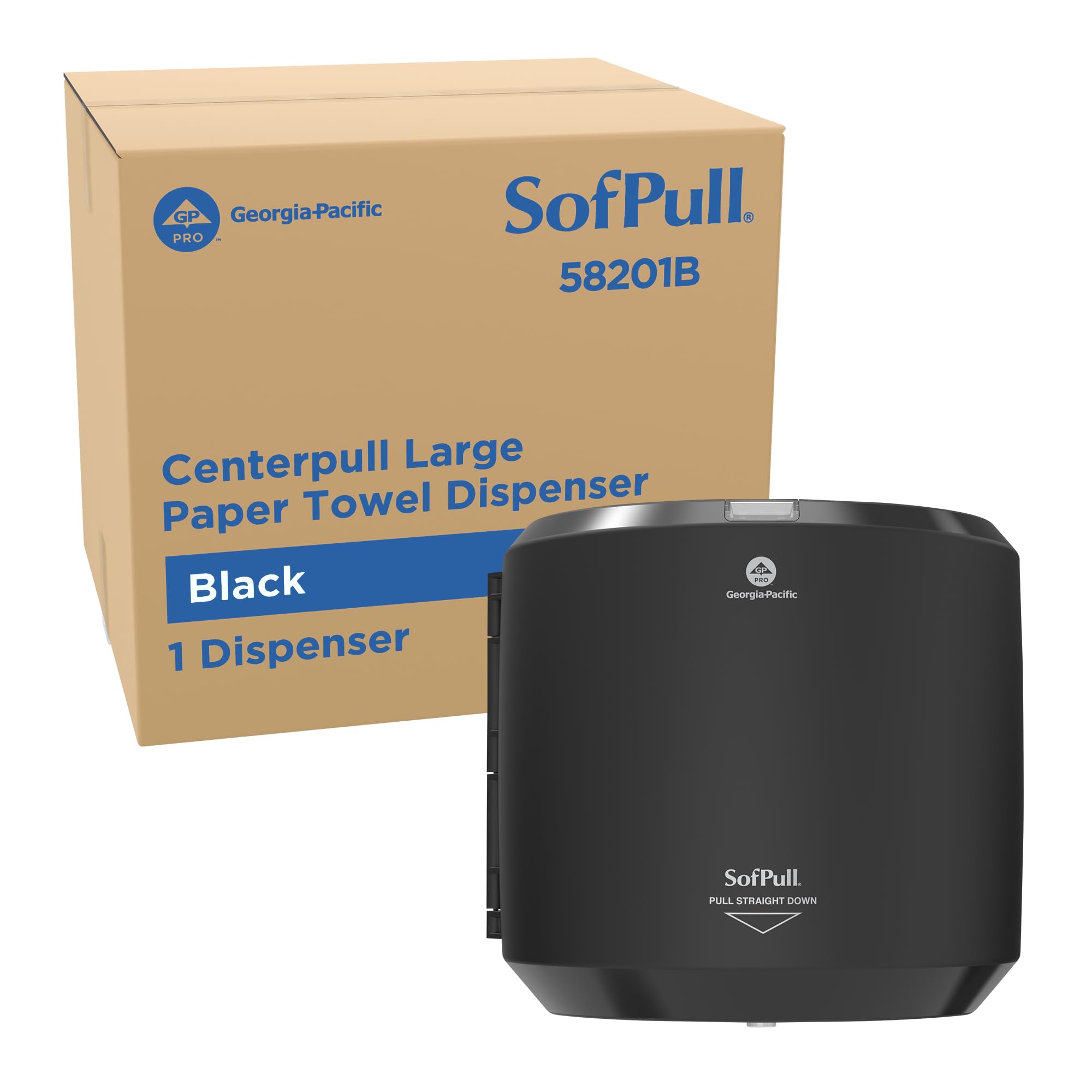 SFPULL® - Dispensador de toallas de papel de gran capacidad de GP Pro (Georgia-Pacífico), color negro, 1 dispensador