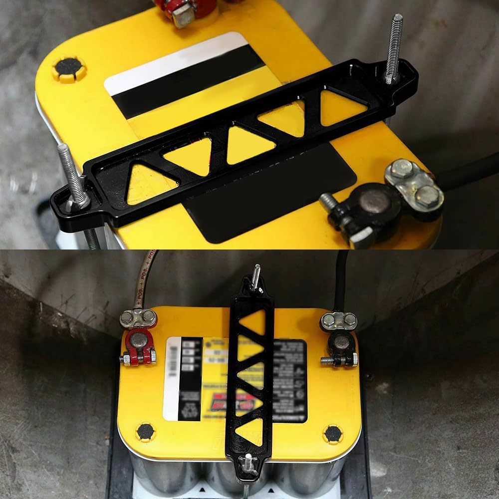 Batteriehalterung Rot - Stabiler Halter Für Deine Autobatterie | Mit J-Haken 23cm