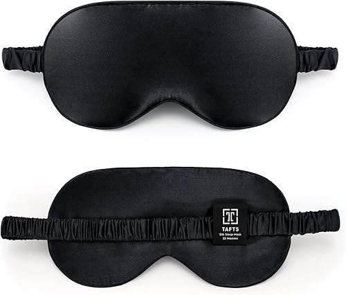Miniatura 5 de TAFTS Antifaz de seda para dormir, 0.866 in, seda de morera 6A 100% pura y con los ojos, máscara suave para ojos, ligera, para viajes, siestas,