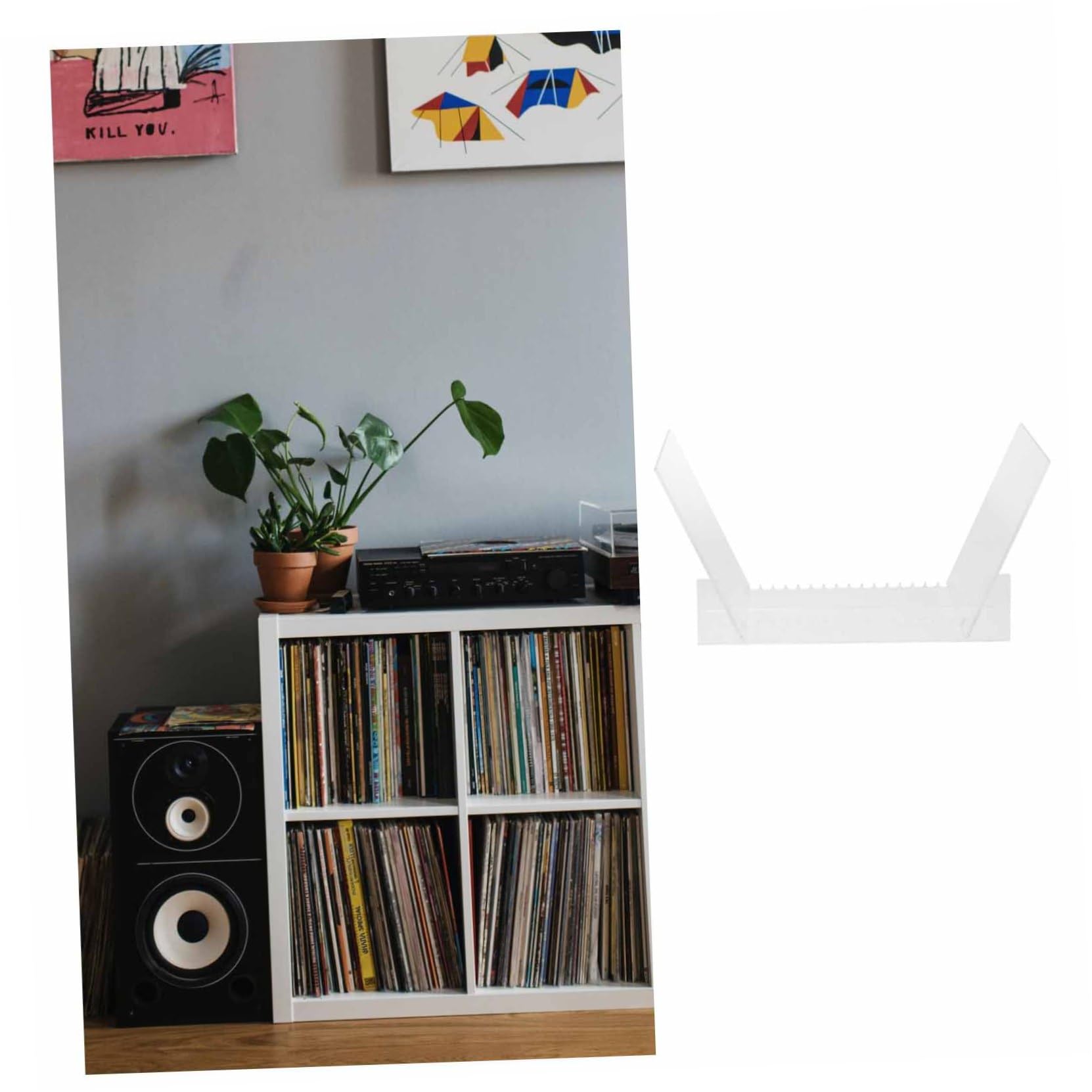 Akrylowa półka do przechowywania płyt winylowych - stylowy dom dla miłośników muzyki stojak do przechowywania albumów do salonu sypialni i biura dekoracja
