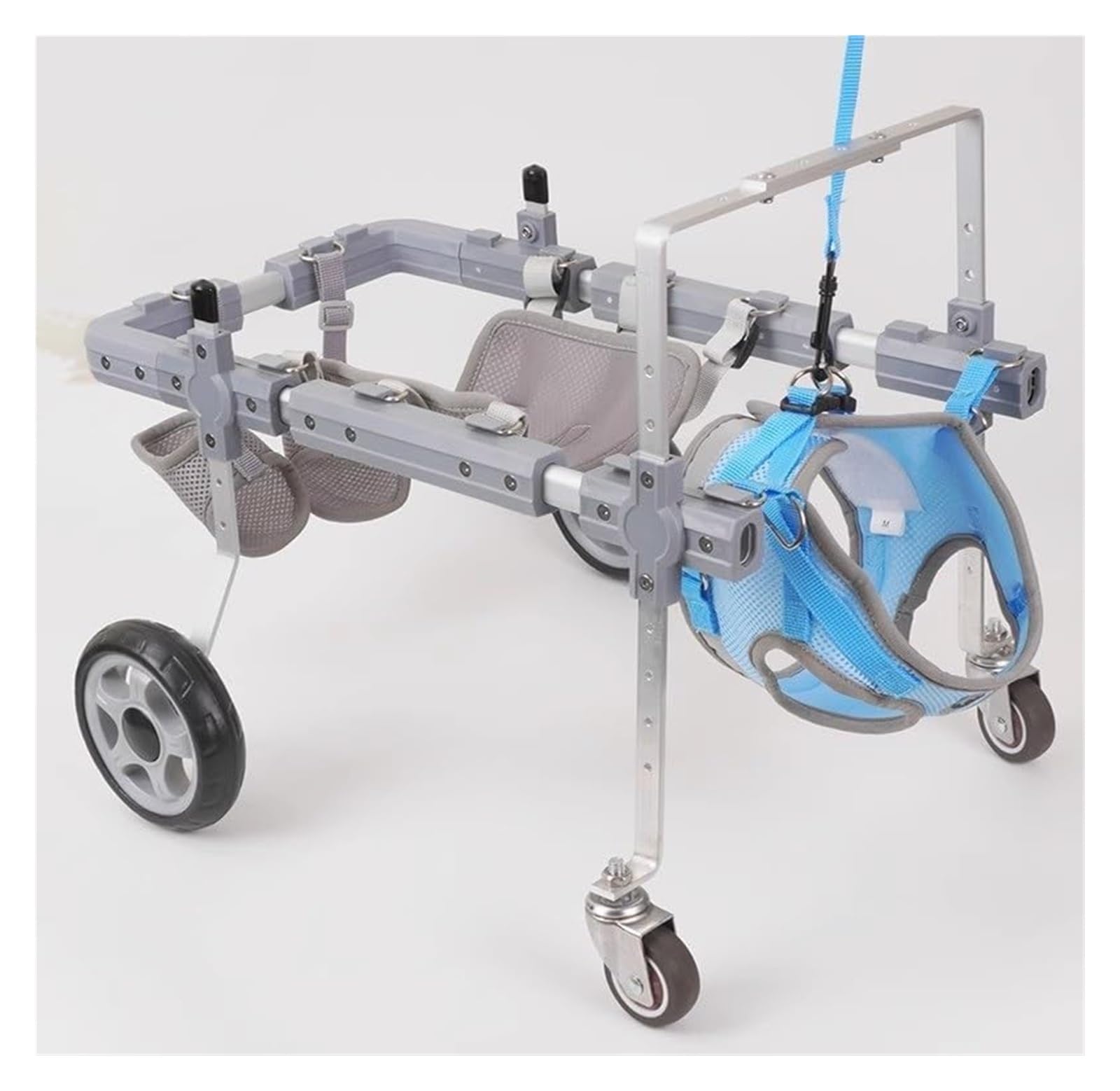 Sedia a rotelle per cani, Carrello Cani Disabili, Attrezzatura for la riabilitazione di animali domestici a 4 ruote for la deambulazione delle zampe posteriori disabili, dispositivo for la deambulazio