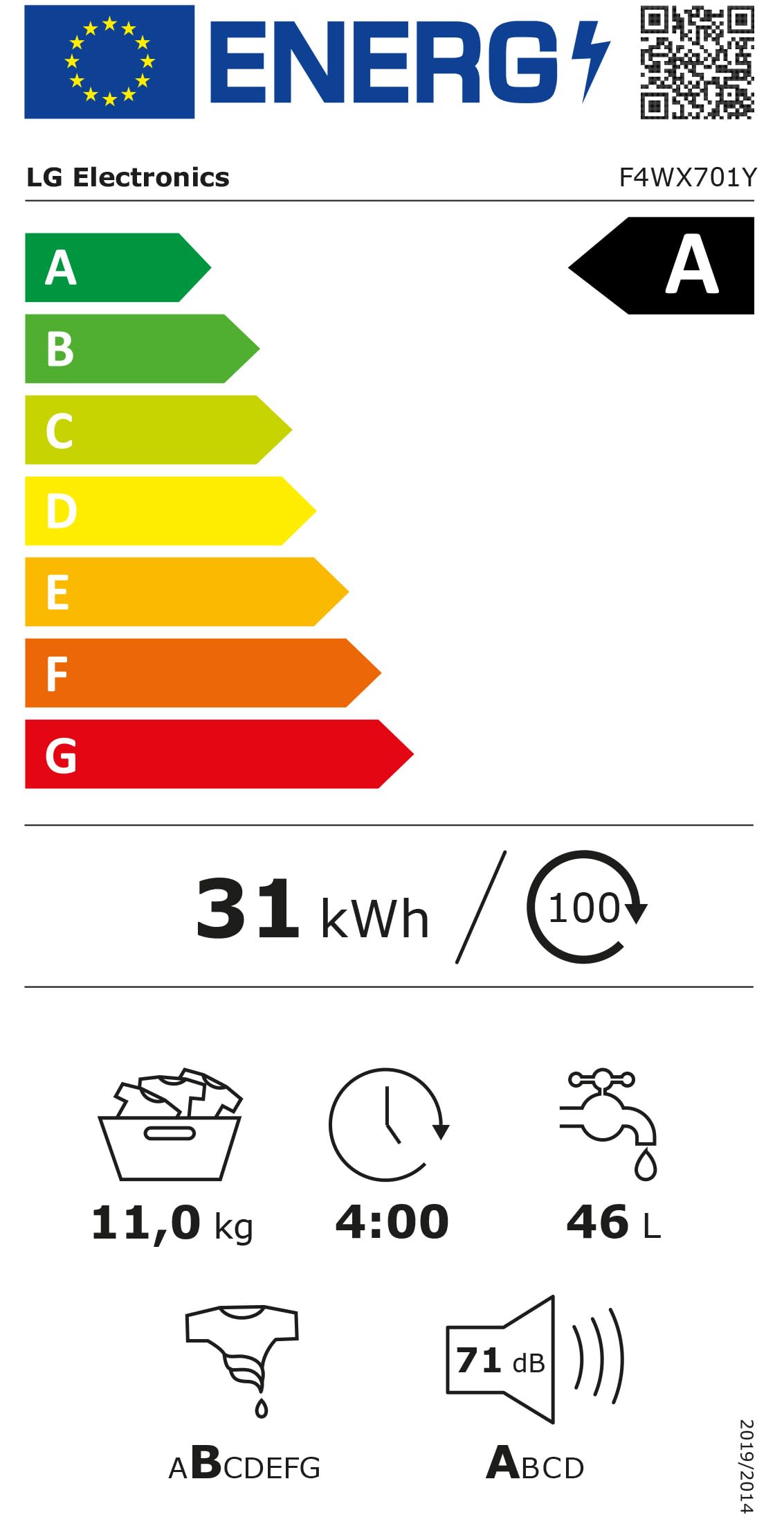 LG F4WX701Y Waschmaschine, 11 kg, AquaLock® Vollwasserschutz, AI Wash, TurboWash 360°, Inverter Direct Drive, weiß