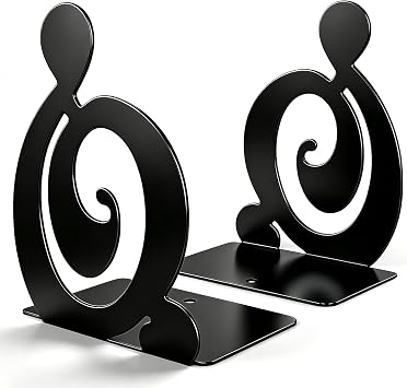 Book Ends, Metal BookEnds Heavy Duty bookend Black 1 Pair