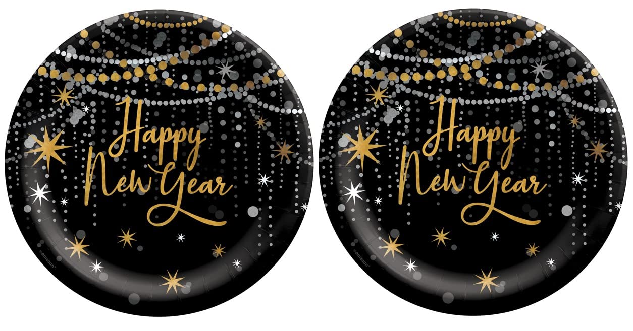 New Year's Party Supplies Set Paper Plates Set - 40 Plates - 40 Total Pieces!…