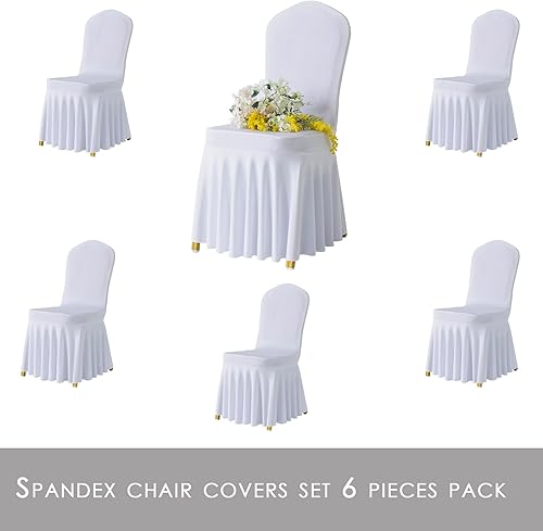 Miniatura 3 de White Chair Covers White Spandex Chair Cover 6 PC Chair Slipcovers Chair Covers Party Banquet Chair Covers Slipcover Long Back Spandex Chair Cover