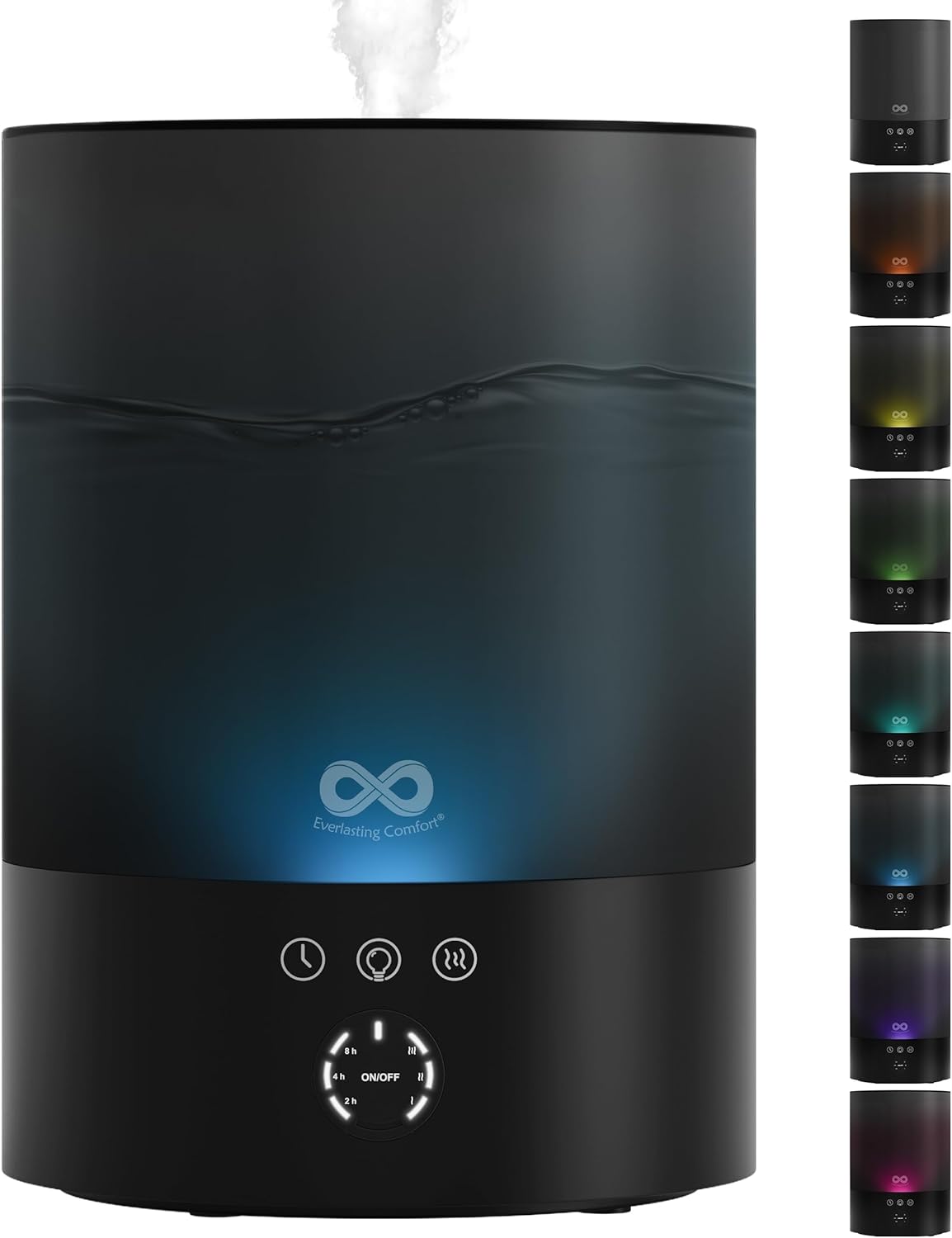 Everlasting Comfort 2.5L Top Fill Humidifiers for Bedroom - Quiet Easy to Fill & Clean, 24HR Runtime, Night Lights, Timer, Ultrasonic Cool Mist Humidifier, Auto Shut-Off, Essential Oil Diffuser