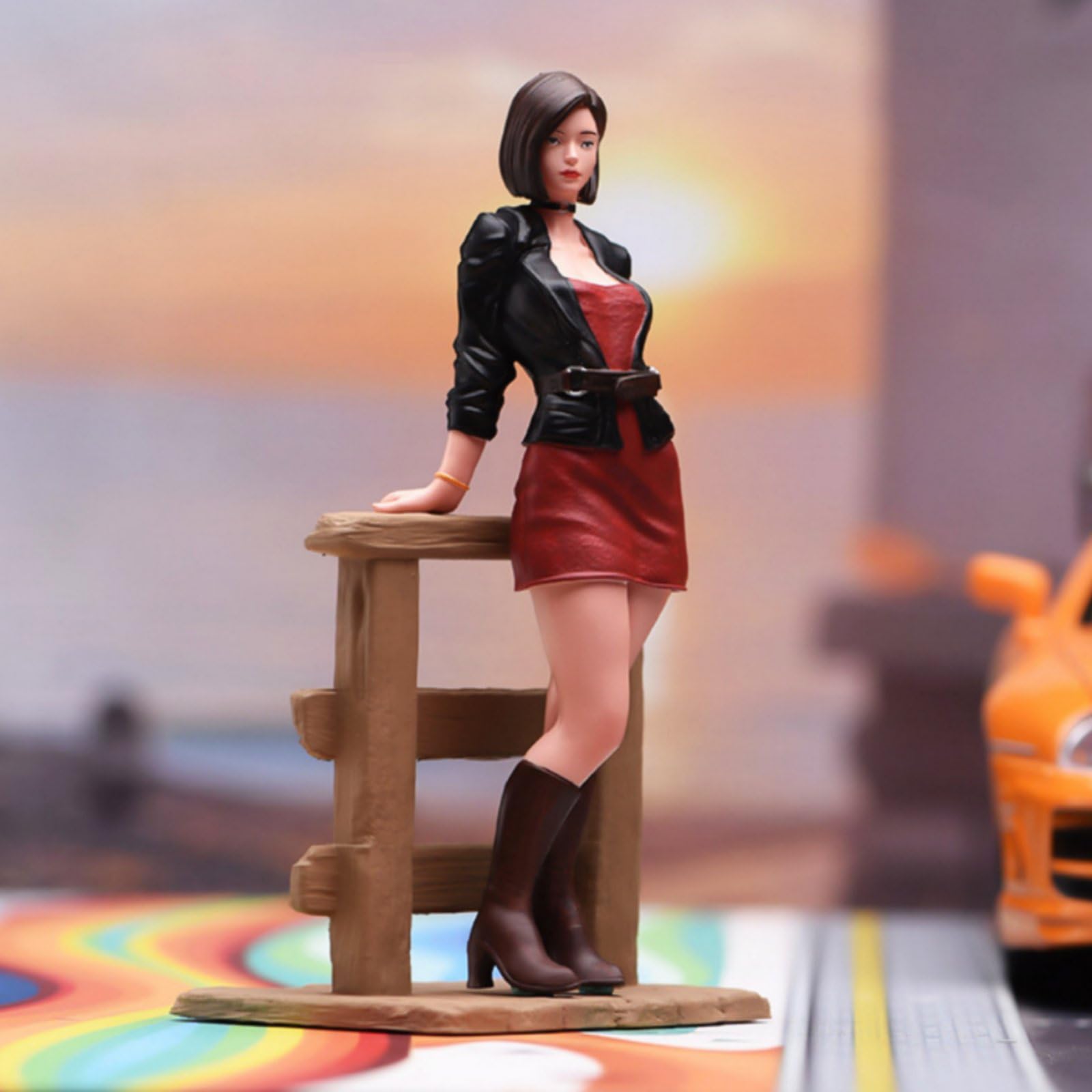 Miniaturfigur Dekorationsfigur Sammelfigur Resinfigur Detailreiche mit Natürlichen Proportionen Leuchtende Farben für Diorama Schreibtisch Präsentation, 1/18 Fein Bemalt Mit Gesichtszügen