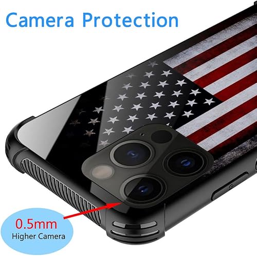 Miniatura 5 de ZHEGAILIAN Funda compatible con iPhone 14 Pro, funda de bandera antigua para iPhone 14 Pro para niños y hombres, diseño de patrón de vidrio orgánico