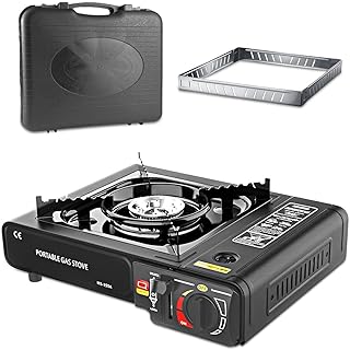 Camping Stove Gas Portable Windproof Gas Camping Stove Camping Cooker Easy To Carry Practical Camp Stoves with Carry Case Camping Cooker For Outdoor BBQ Party