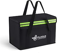 Vista 1 de FLASLD Large Fireproof Lipo Bag for 100Ah Lithium Battery Storage and Charging, 14 x 7.8 x 9.5in Waterproof Box for Documents and Valuables